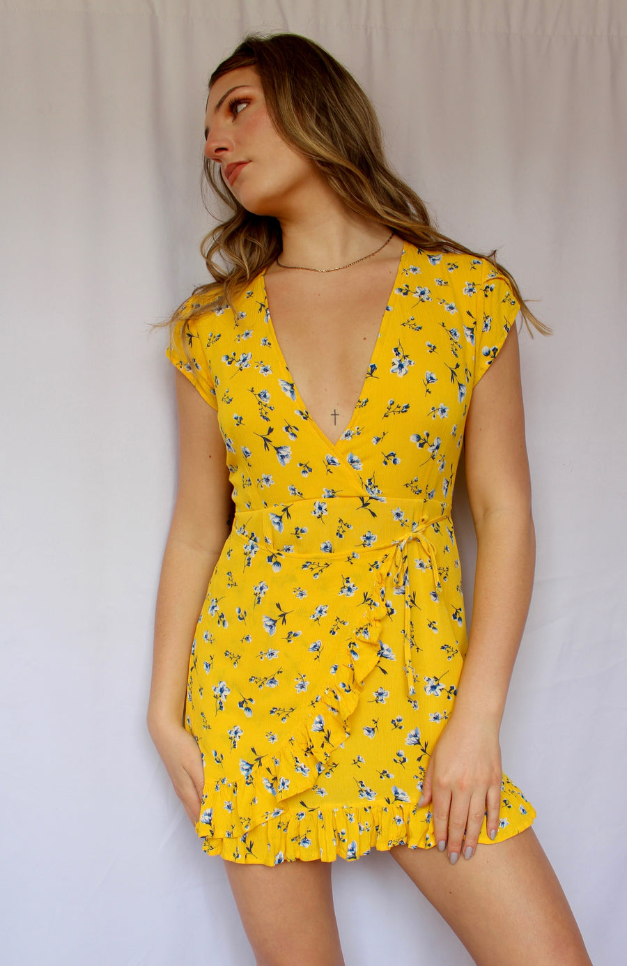 Yellow Wrap Dress