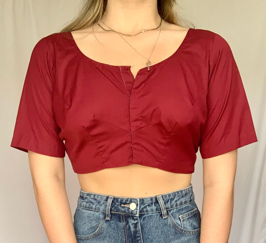 Vintage Red Crop Top