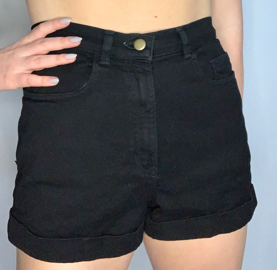 Black High Waisted Shorts