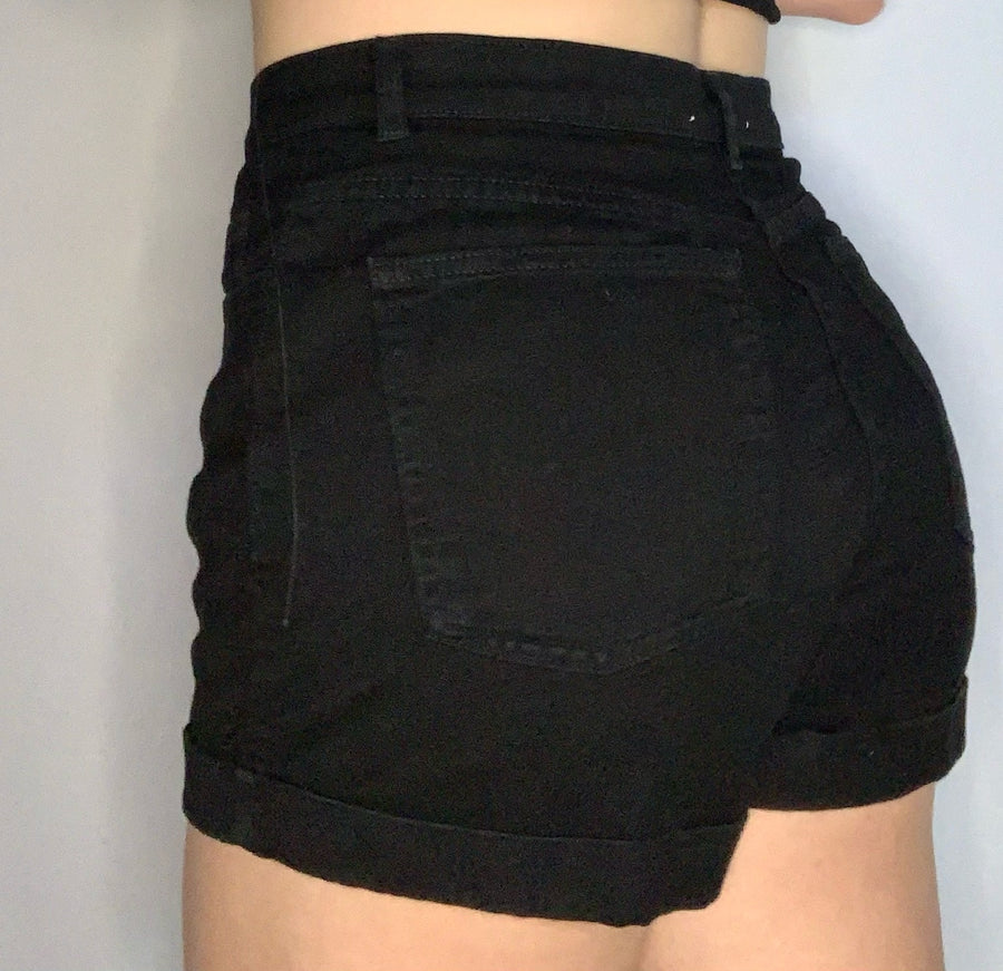 Black High Waisted Shorts