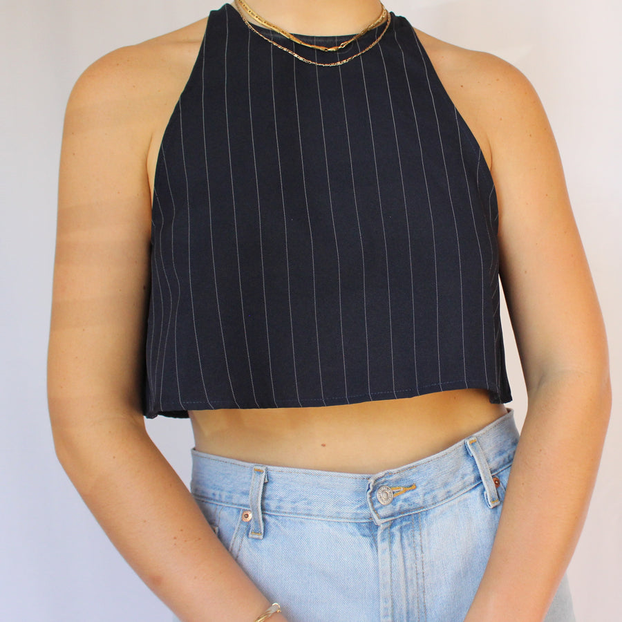 Pinstripe Crop Top