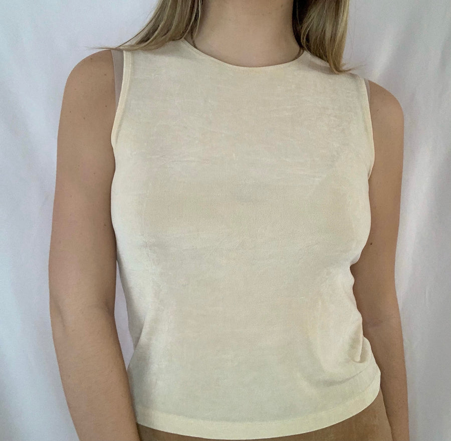 Beige Strapless Tank