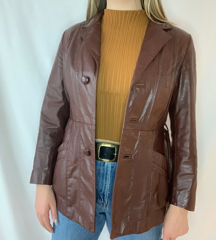 Seal Brown Leather Jacket