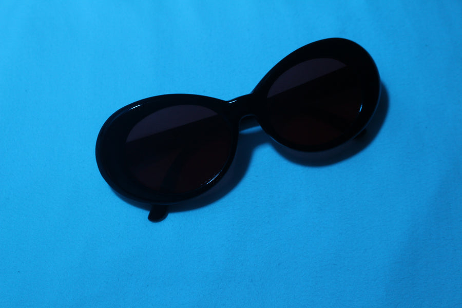 Oval Cobain Style Black Shades