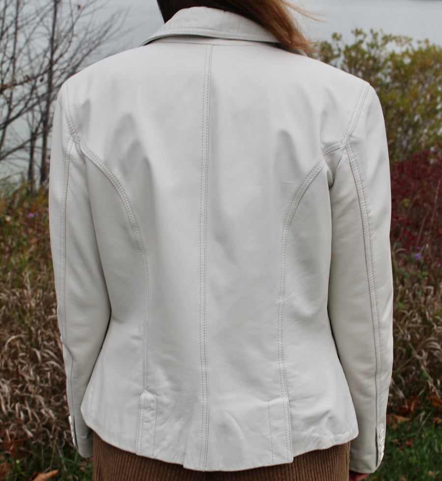 Soft White Leather Jacket