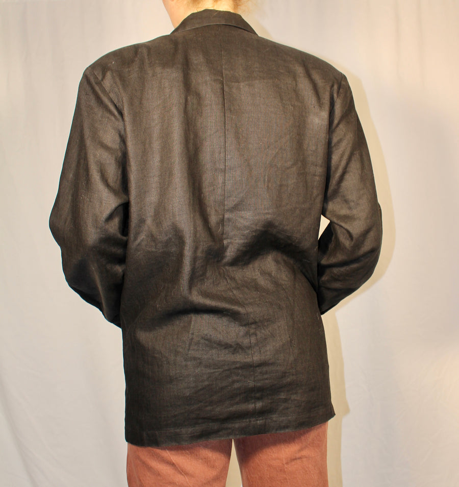 Black Linen Blazer