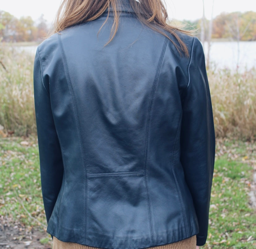 Navy Moto Jacket